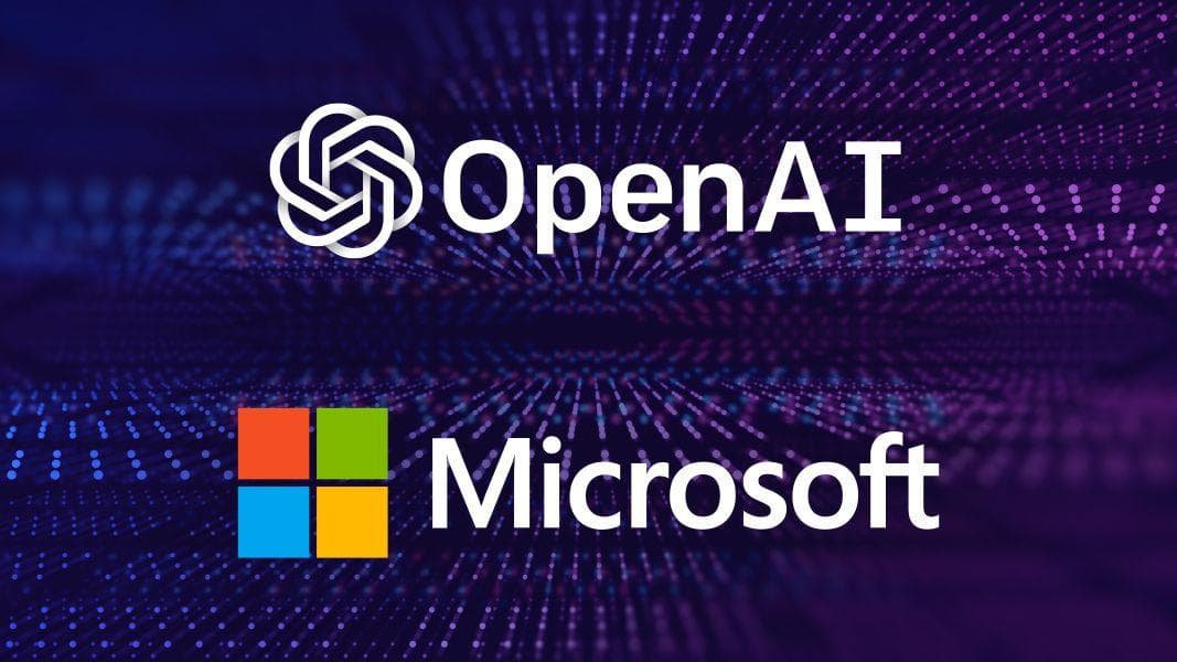 I loghi di Microsoft e OpenAI. Immagine presa dal blog ufficiale di OpenAI.